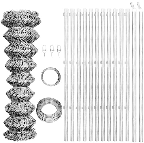 RAUGAJ Maschendrahtzaun mit Pfosten Stahl verzinkt 25x1,25m silber Artikelmaterial: Stahl verzinkt