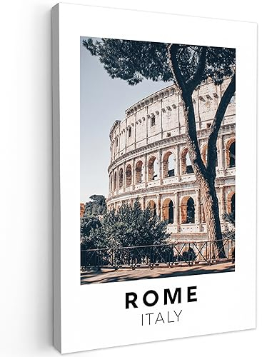 MuchoWow© Bild auf Leinwand 60x90 cm Schlafzimmer Bilder Wand Deko Wohnzimmer Modern Wanddeko Bilderwand Geschenk Italien - Rom - Kolosseum