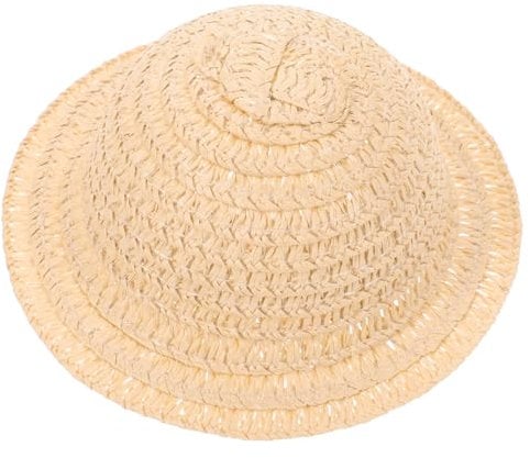 HAPINARY Ornament Puppe Strohhut Puppenkopfbedeckung Kleiner Cowboyhut Puppenhaus-Hut-Requisiten Puppenhaus-Strohhut Mini-zylindermütze Stellen Sie Sich Vor, Sie Puppenstroh Zubehör 10cm