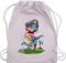 Shirtracer Turnbeutel Rucksack - Dinosaurier - Taschen - T-Rex Dino Pirat Dinosaurier-Piratenabenteuer mit TRex Piraten-TRex - Unisize - Pastell Rosa - beutel