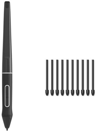PW517 Stylet Numérique 8192 Stylet à Pression + 10 Pointes de Remplacement pour Moniteur de Dessin Huion sans Batterie