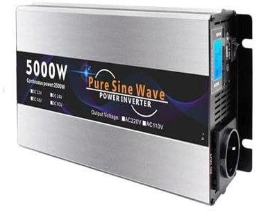Onda Sinusoidale Convertitore Corrente Inverter 3000W 5000W 6000W 7000W Power Bank Portatile Convertitore Solare Trasformatore Auto Onda Sinusoidale Pura 12v 24v 48v A CA 220v 230v(EU-5000W-220V-24V)
