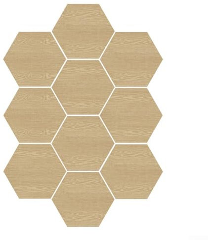 Feegow Küche Badezimmer Fliesenaufkleber, 10 wasserdichte sechseckige Fliesen Aufkleber, sechseckige Holzmaserung Schaum Wandaufkleber, Wand Badezimmer Kleiderschrank Dekor (B)