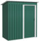 Outsunny Caseta de Jardín Exterior 1,16 m² 163x89x182 cm Cobertizo de Jardín Exterior Metálico con Puerta Corredera y Techo Inclinado Armario para Jardín Terraza Patio Verde