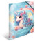HERMA Sammelmappen A3 Happy Einhorn Set, 3 Stück, Eckspanner-Mappen aus Pappe mit Kindergarten Motiv, Gummizug, Innenklappen und Innendruck für Jungen, Mädchen und Kinder
