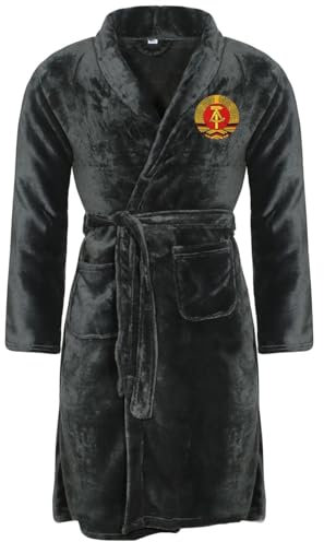 Spaß Kostet Herren Bademantel mit DDR Emblem Grösse S - 3XL Fahne Ostdeutschland IFA NVA