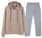 Weste Kurz Herren Reißverschluss Hoodie Casual Gerade Jogginghose Sportbekleidung Fitness Sportbekleidung (Grey, M)