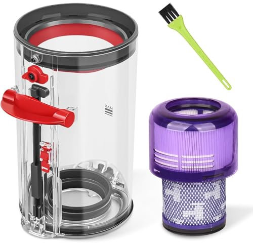 Dust Bin Replacement for Dyson V11 V15 V15S Detect Vacuum Cleaner Canister, Vacuum Bin Replacement for Part 970050-01 and Part 965443-01 (V11 Dust Bin + Filter)