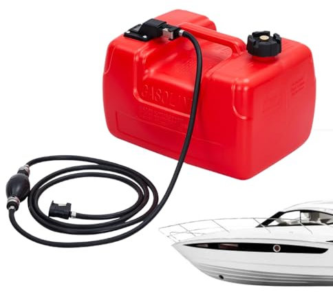 Sghtil Tank für Außenborder, Bootstank, Tragbarer Tank für Schiff, Tragbarer Fischerbootölbehälter 3 Gallone für Yacht, Schiffsrohn mit Filter und Rohr