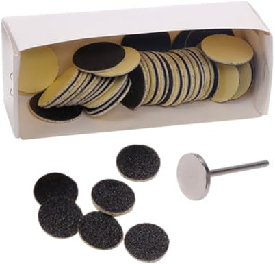 PACKOVE Elektrische Fuß Schleifscheiben 15mm Satz Mit 50 Schleifpapier Pads Für Hornhautentfernung Grobes Schleifpapier Und Peeling Werkzeug Für Pediküre Und Fußpflege