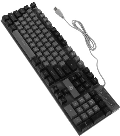 ELAYARD Teclado Gaming Mecánico con Cable USB Teclas Retroiluminadas RGB Resistente y Ergonómico Diseño Duradero con Efecto de Luz Colorida para Ordenador