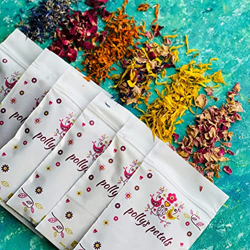 Kuchendekorationsset mit essbaren getrockneten Blütenblättern – 6 x 120-ml Beutel – blaue Kornblume, gelbe & orange Ringelblume, rosa & rote Rose Besuchen Sie den Store für das gesamte Sortiment (231)