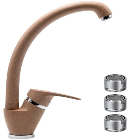 OGOMONDO Miscelatore Avena 4 Oslo Orientabile in Ottone per Cucina con 3 Aeratori di Ricambio