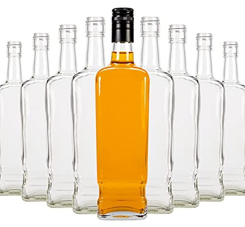 Set de bouteilles Walker en verre - Bouteilles vides à remplir, bouteilles décoratives, verre élégant et moderne - Verre de qualité supérieure