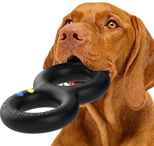 Goughnuts - Hundespielzeug für Aggressive Zerrer - Ziehspielzeug für große Hunde, praktisch unzerstörbar - Das hochbelastbare Dog Toy für viel Beschäftigung - Groß, in Schwarz