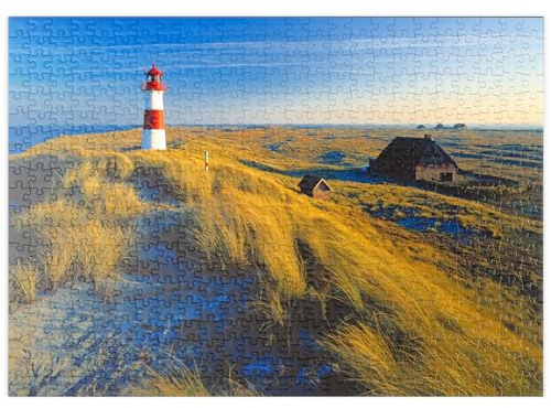 MyPuzzle Östlicher Leuchtturm am Ellenbogen, List, Insel Sylt - Premium 500 Teile Puzzle - MyPuzzle Sonderkollektion von Puzzle Galaxy