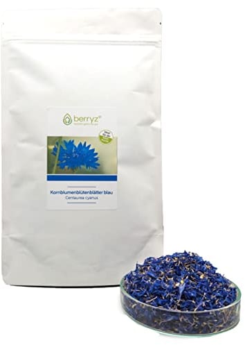 Kornblumenblüten Blätter blau 20g | Ohne Kelche | 1. Qualität | Essblüten Teeblüten Essbare Kornblumen Blüten