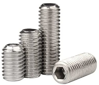 MOOPW Innensechskant Madenschrauben - M3.5 x 8 mm 40 Stk Pokalpunkt Hex Kopflos Stellschrauben Allen Knopf Edelstahl 304