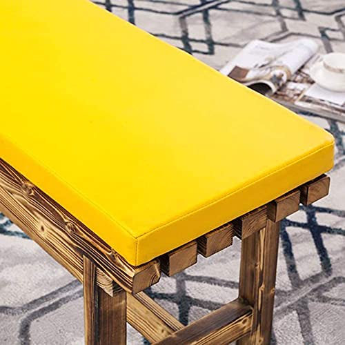 Bankkissen, PU-Leder, Outdoor-Sitzpolster, wasserdicht, für Garten, Terrasse, Schaukelstuhl, 2- und 3-Sitzer, abnehmbare Stuhlsitzmatte, 150 x 40 cm, gelb