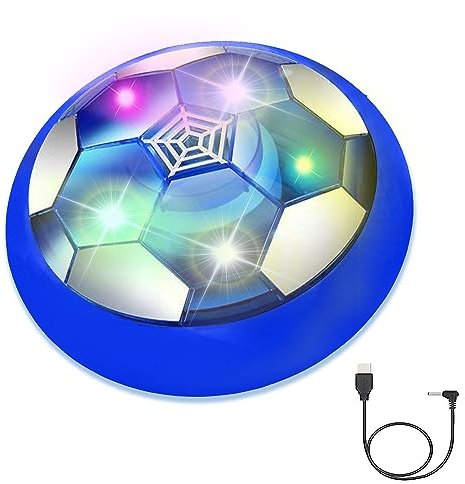 JRD&BS WINL Wiederaufladbarer schwebender Fußball FÜR Kinder Geburtstagsgeschenk für Jungen Mädchen Fußball Sport Spielzeug Mit Schaum Stoßfänger 4-5 Jahre Alt Jungen Geschenke Innen-Aktivitäten Blau