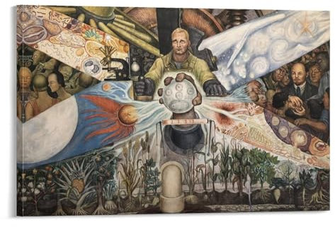 FUSHOU Maler-Poster Man at The Crossroads Diego Rivera, Kunstposter, Leinwand, Gemälde, Dekor, Wanddruck, Foto, Zuhause, moderne dekorative Poster, 60 x 90 cm