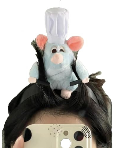 CLBYVGHH 2024 Femmes Mignon Souris Animal Bande Dessinée Remy En Peluche Bandeaux Accessoires Cosplay Costume Halloween Coiffures