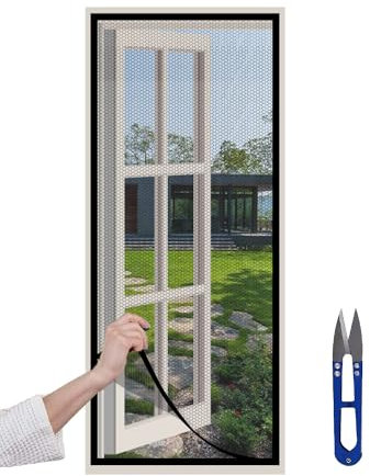 HW CASA Zanzariera Finestra 60×150CM,Tende Zanzariere che Possono Essere Tagliate Come Vuoi,Rete per Zanzariera Adesiva con Forbici,Installazione Rapida Senza Forare,Zanzariera Lavabile Removibile
