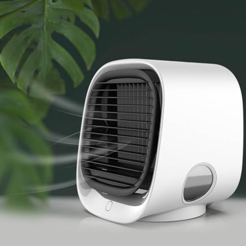 Oribreeze Climatiseur, refroidisseur d'air Oribreeze, climatiseurs portables Ori Breeze avec veilleuse, refroidisseur d'air personnel anti-fuite à 3 vitesses for voiture, camping, bureau(White)