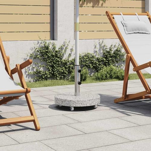 Homgoday Sonnenschirmständer Granit 30 kg Rund Grau Rasen, Garten Model48562