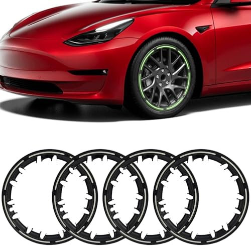 LIROPAU Felgenrand-Schutz Radkappe Räder für 2024 Tesla Model 3 Highland Radkappen 19 Zoll Felgenabdeckungen All-in-One-Felgenschutz für Model 3 2023-2024, Schwarz (Model 3)