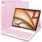 YUEJIDZ Coque Clavier iPad Air 11 Pouces M3/M2 (2025/2024), Magnétique AZERTY Français Clavier Coque pour iPad Air 5 2022/Air 4 2020 10.9,Housse Multiposition Fonction Ranger Stylet,Rose