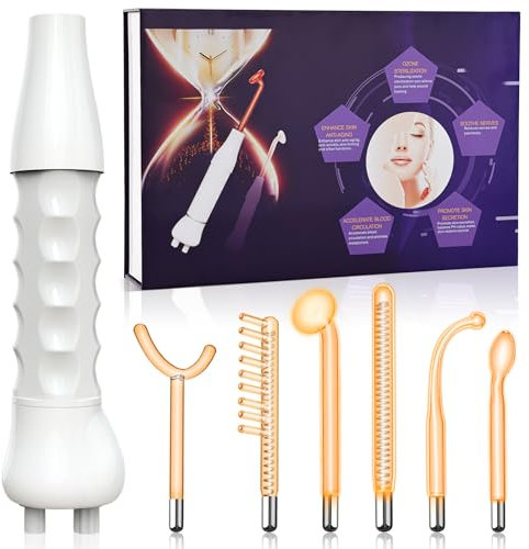 Appareil Haute Fréquence Cheveux, iklestar 6 PCS High Fre Quency Wand Kit pour les soins de la peau, utilisation à domicile dans un salon de coiffure