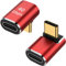 AuviPal USB C 90-Grad-Adapter (2 Stück), rechtwinklig, L-Form, USB-Typ-C-Stecker auf Buchse, Anschluss für Steam-Deck, ROG Ally, MacBook, Tablet, Telefon und mehr, Rot