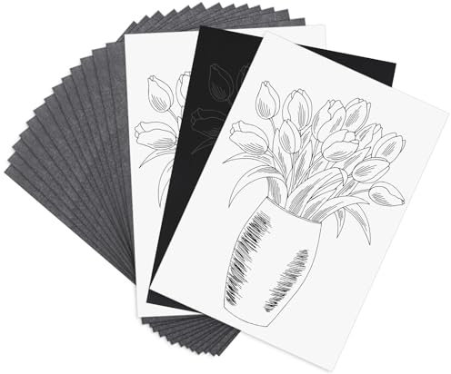 100 Blatt Transfer- und Kopierpapier, A4 Black Carbon pauspapier für holz, kohlepapier zum nachzeichnen, graphitpapier, durchschreibepapier, 21 x 29,7 cm