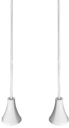 Evoges Replacement Bathroom Light Pull Cord (Pack of 2) - 1.5m Durable White Nylon String with Easy-Grip Handle for Ceiling Light Switches, Toilet, Shower Pull Switch & Bedroom Fan Lampshades