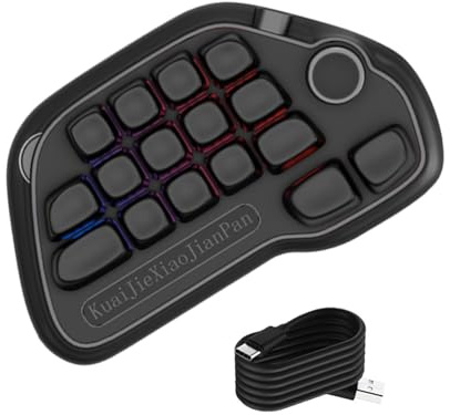 RGBs Mechanischer Ziffernblock mit Hintergrundbeleuchtung, 17 Tasten, mit VIA-programmierbaren Funktionen, Hot-Swap-fähiger USB-Nummernblock für Laptop, PC, Desktop