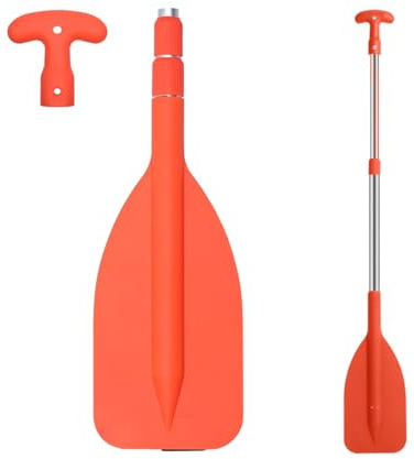 Chenivesss Teleskop Paddel Einstellbares 53-106cm, Mini Hilfspaddel mit T-Griff, Leichte Ruder für Stand Up Paddel Kajakfahren Surfboard Boot Anti-Rutsch Stecksystem