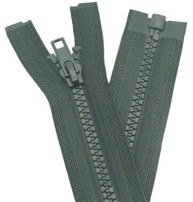 YaHoGa 2 pezzi 40 cm cerniera plastica 5 mm divisibile chiusura lampo per giacche verde oliva