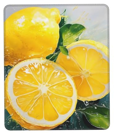 Optimisé Tapis De Bureau Jaune Le-Mon 25X30Cm, Souris De Bureau Portable Tapis De Souris pour Pc Souris Ordinateur