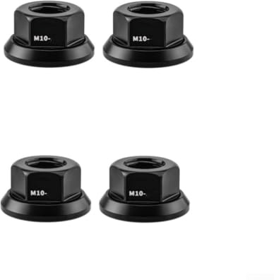 4PCS M10 Axle Nuts for Bike, Aluminum Alloy Bike Hub Nuts, CNC Machined for Folding Fixed Gear Bicycles(4PCS black)
