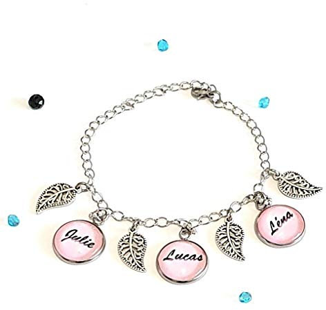 Bracelet prénom ou texte idée cadeau femme maman bijoux personnalisé