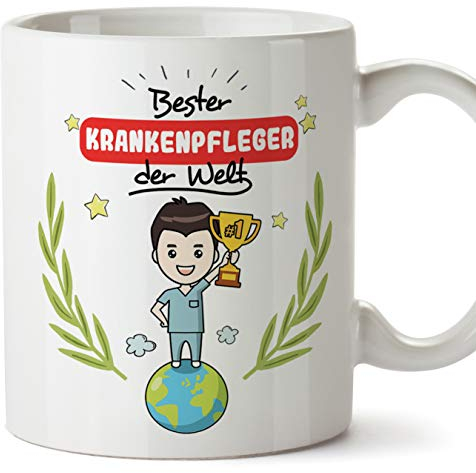 Mugffins Krankenpfleger Tasse/Becher/Mug Geschenk Schöne and lustige kaffetasse - Bester Krankenpfleger der Welt - Keramik 350 ml