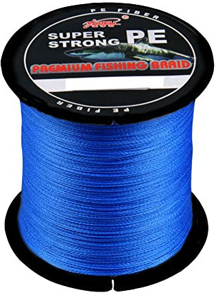 LSHEL Geflochtene Angelschnur 4 Fach Braided Fishing Line 300m, Blau, 4.0# 0.32mm/22.6kg/45lb