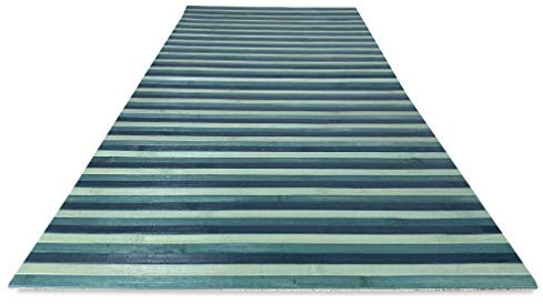tex family Tapis en Bois Bamboo Woody © Tapis antidérapant Multi-Usage Cuisine Salle de Bains Entrée (Cm. 50x360, Fumé Bleu)