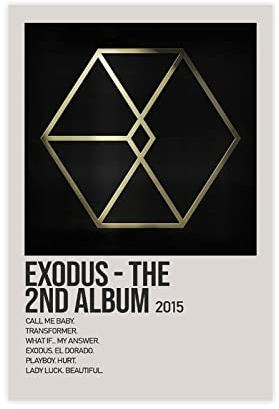 Exodus – Das 2. Album von EXO Musiksänger, Poster, 1 Leinwand, Poster, Wandkunst, Dekordruck, Gemälde für Wohnzimmer, Schlafzimmer, Dekoration, ungerahmt: 50 x 75 cm