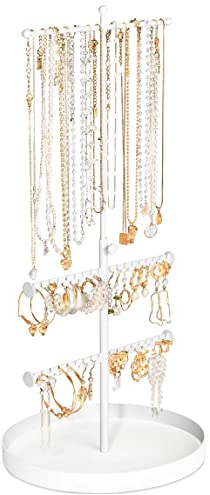 JUPELI Schmuckständer, Schmuckhalter Kettenhalter Uhrenständer Ohrringhalter Kettenhalter Schmuckaufbewahrung für Ketten Ringe Ohrringe Armbänder (3-Tier Schmuckständer)