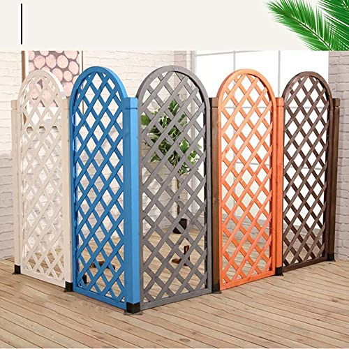 Lattenzaun, Holzgitter im Freien, halbrundes Gitter, Blumenständer, Design, eingezäunter Innenhof, Klettergerüst, Garten, 4 Farben erhältlich (Color : White, Size : 90x180cm)
