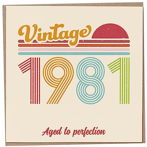 Mug Monster - Vintage 1981 Aged to Perfection - 42. Geburtstagskarte - Männer und Frauen - Nostalgie - Multicolor
