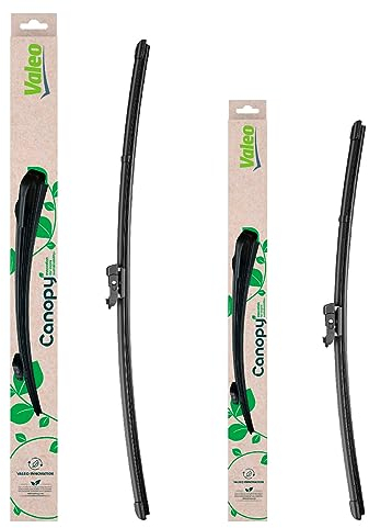 VALEO CANOPY Limpiaparabrisas - Kit De Escobillas Limpiaparabrisas Planas Hechas Con Materiales Naturales Y Reciclados CAN76+CAN46 - Frontales - Longitudes: 600mm+475mm - (Paquete de 2)