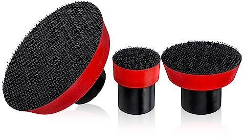 Mesee 3 Stück Schleifteller Polierteller, M14 Gewinde Polierpad Adapter, Schleifscheiben Pad Kit, Klett-Schleifteller Trägerplatte für Schwingschleifer, Polierer, Schleifpad– 1 Zoll/ 2 Zoll/ 3 Zoll